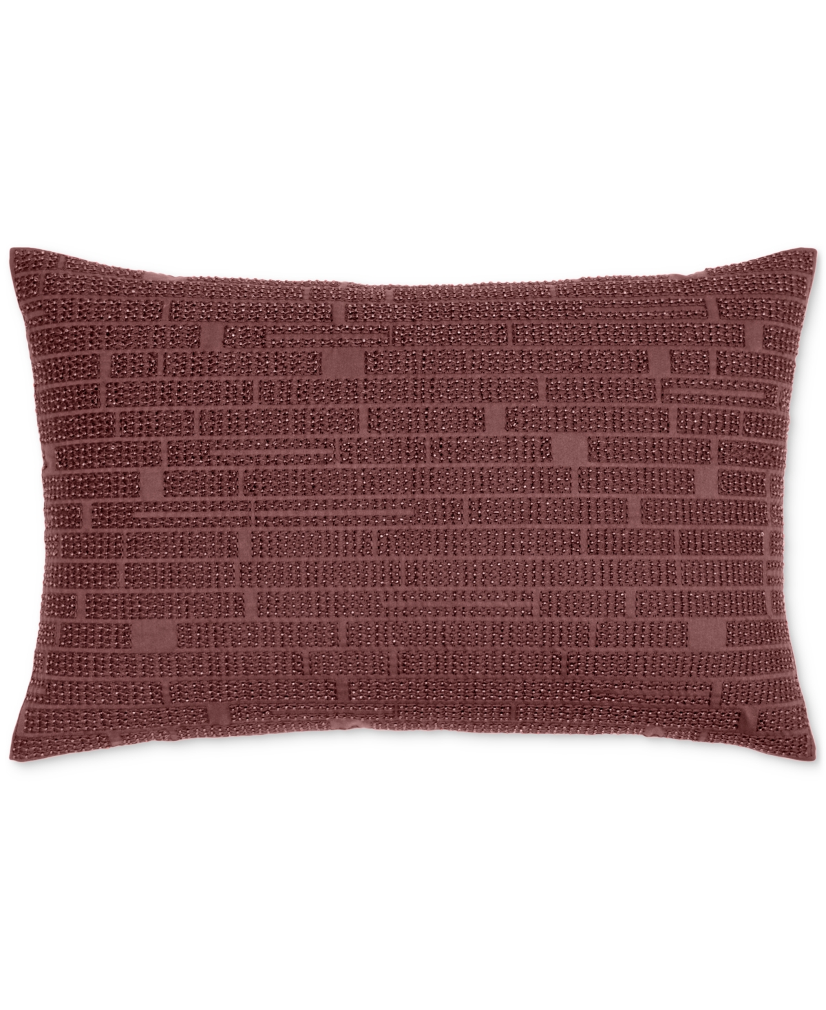 Hotel Collection Beaded Tile Decorative Pillow, 14" X 22", Macy's Exclusive In Burgundy
