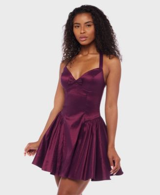 Juniors' Sleeveless Short Fit & Flare Dress
