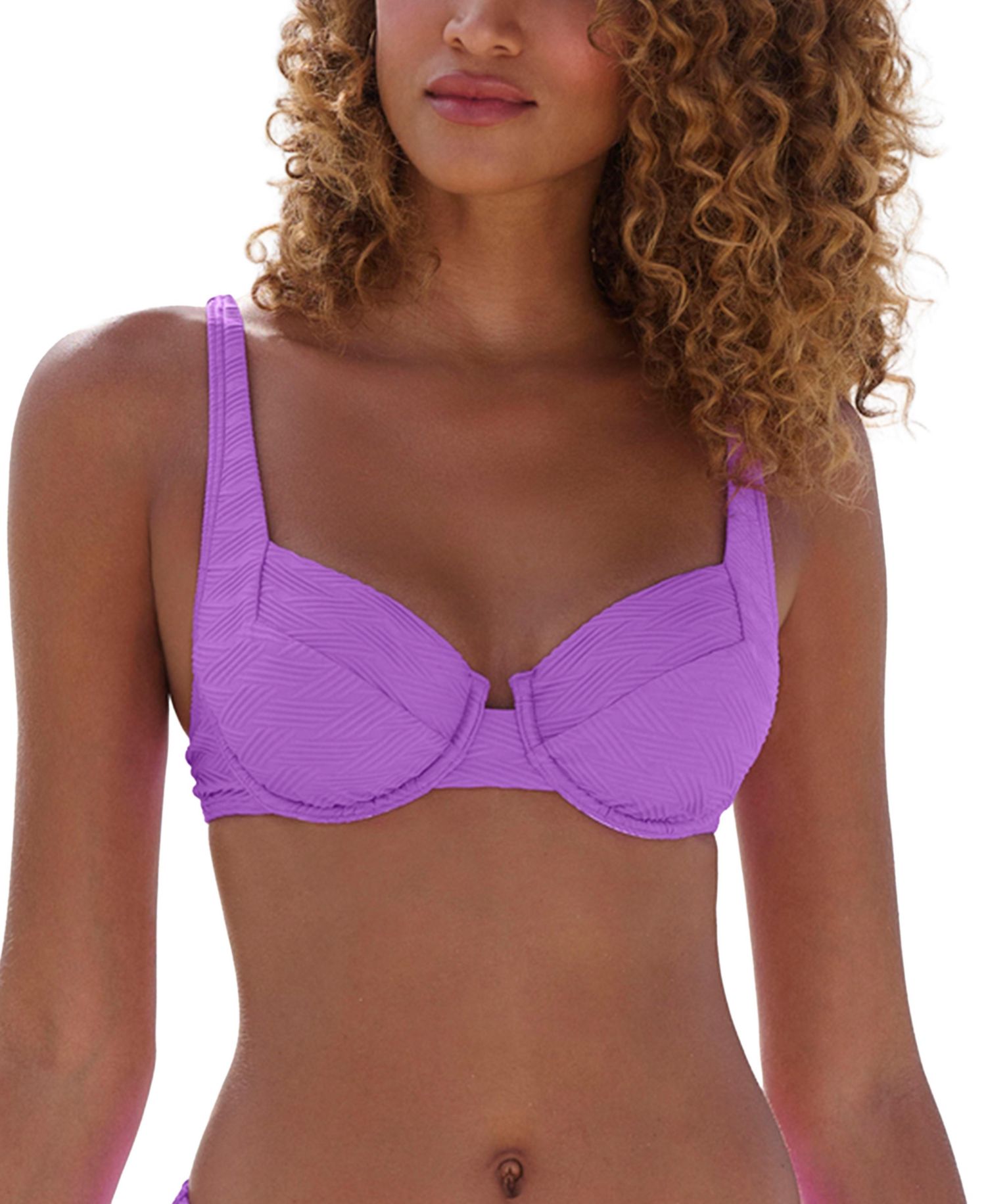 Women's Textured Balconette Underwire Bikini Top