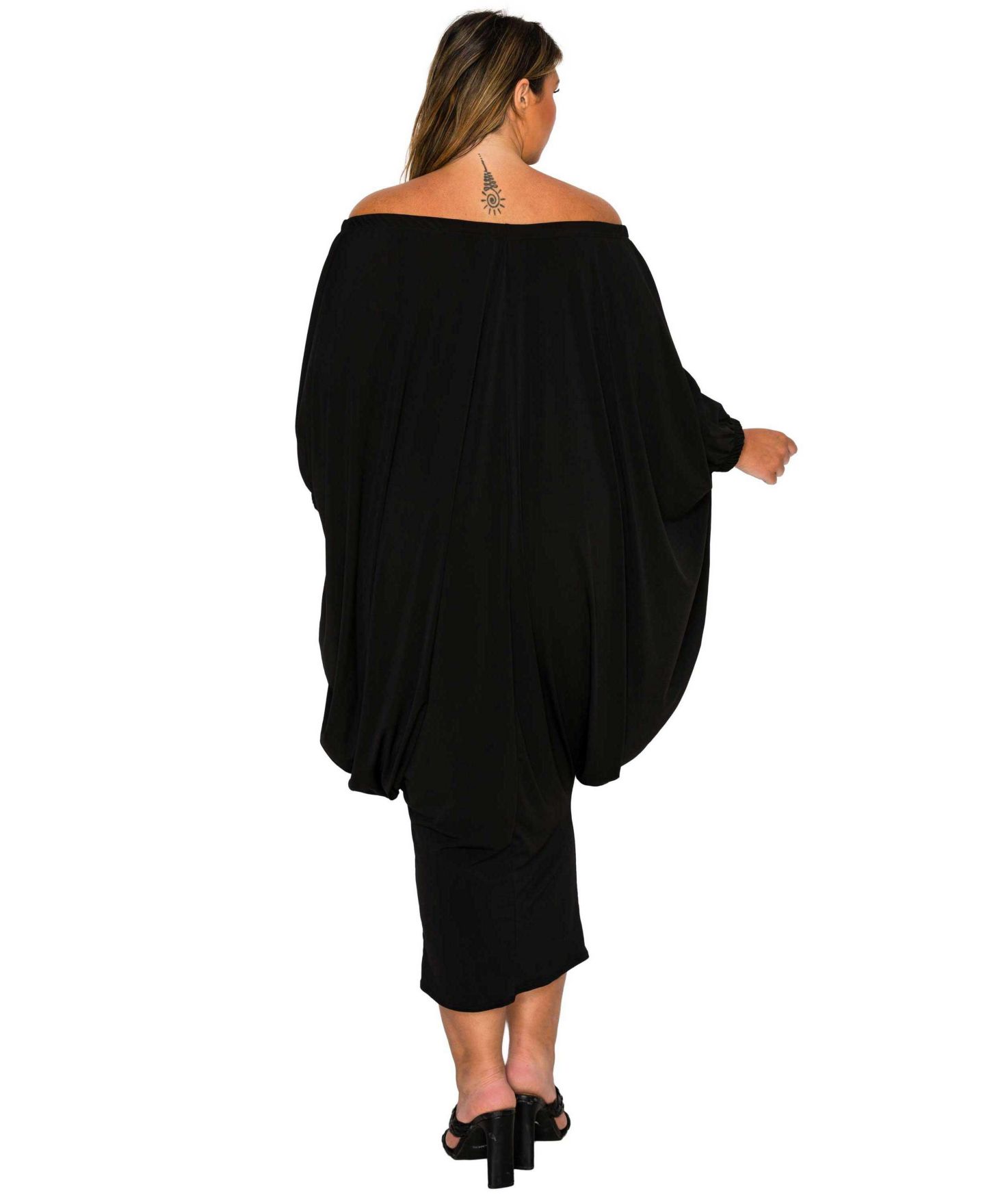 Женское платье L I V D Plus Size Eero Off Shoulder Taper Hem, цвет: Чёрный — фото 2