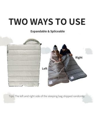 Sleeping Bag for Adults with Hood,33  Lightweight Hollow Cotton Sleeping Bag,3 Seasons Waterproof Spliceable Sleeping Bags