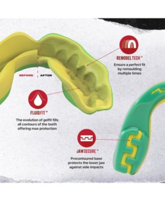 EXTRO Dual Layer Mouth Guard with Case for Basketball, Lacrosse, Football, MMA, Hockey, Wrestling - Adult 12+ Years - GOLDIE