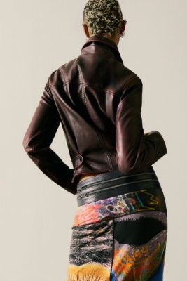 Women's Burgundy faux leather jacket