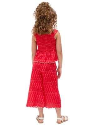 Little Girls Raffya Sia Shirred Floral Print Co-Ord Set