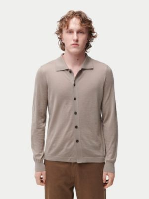 Men's Cashmere Silk Polo-Neck Cardigan
