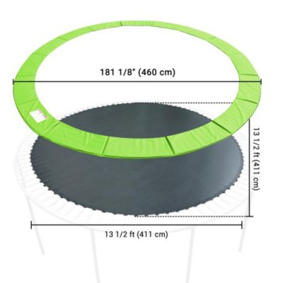 Trampoline Mat & Pad Replacement Kit with 96 V-Hooks Fits 15 ft Trampoline Frame Green