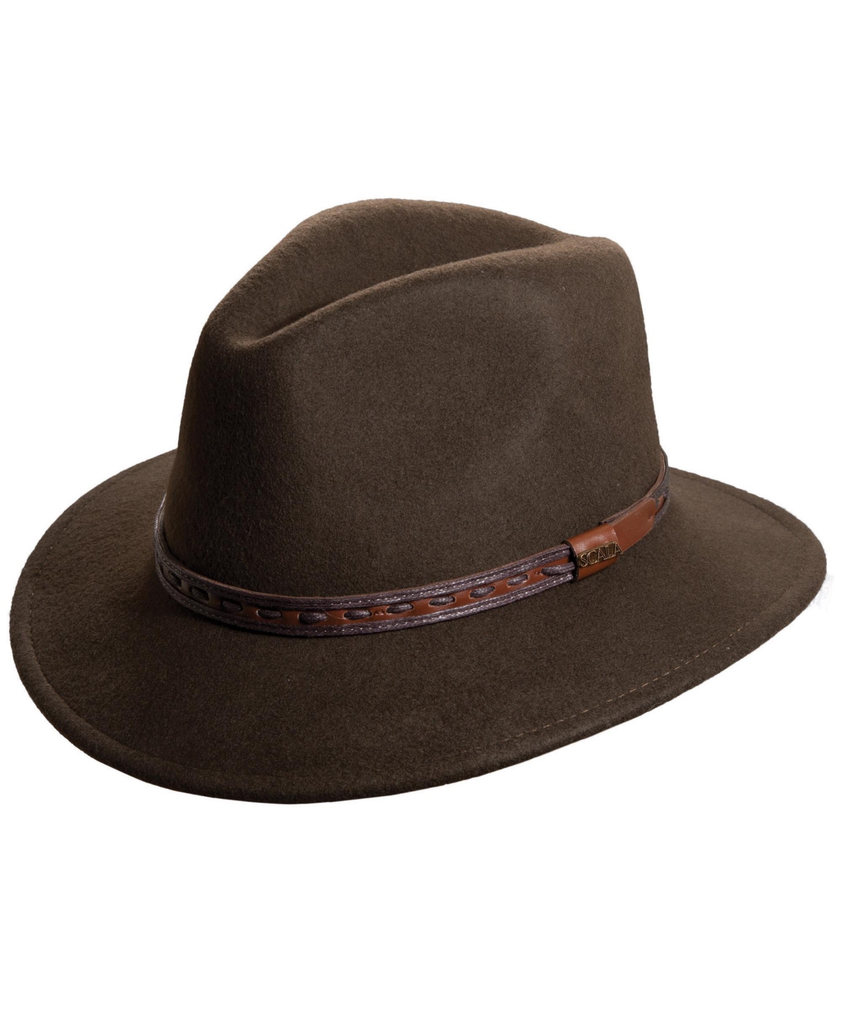 Scala Men's Crush Felt Safari Hat In Brown