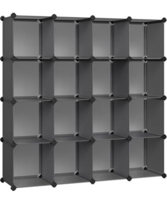 Plastic Closet System 16-Cube Modular Organizer