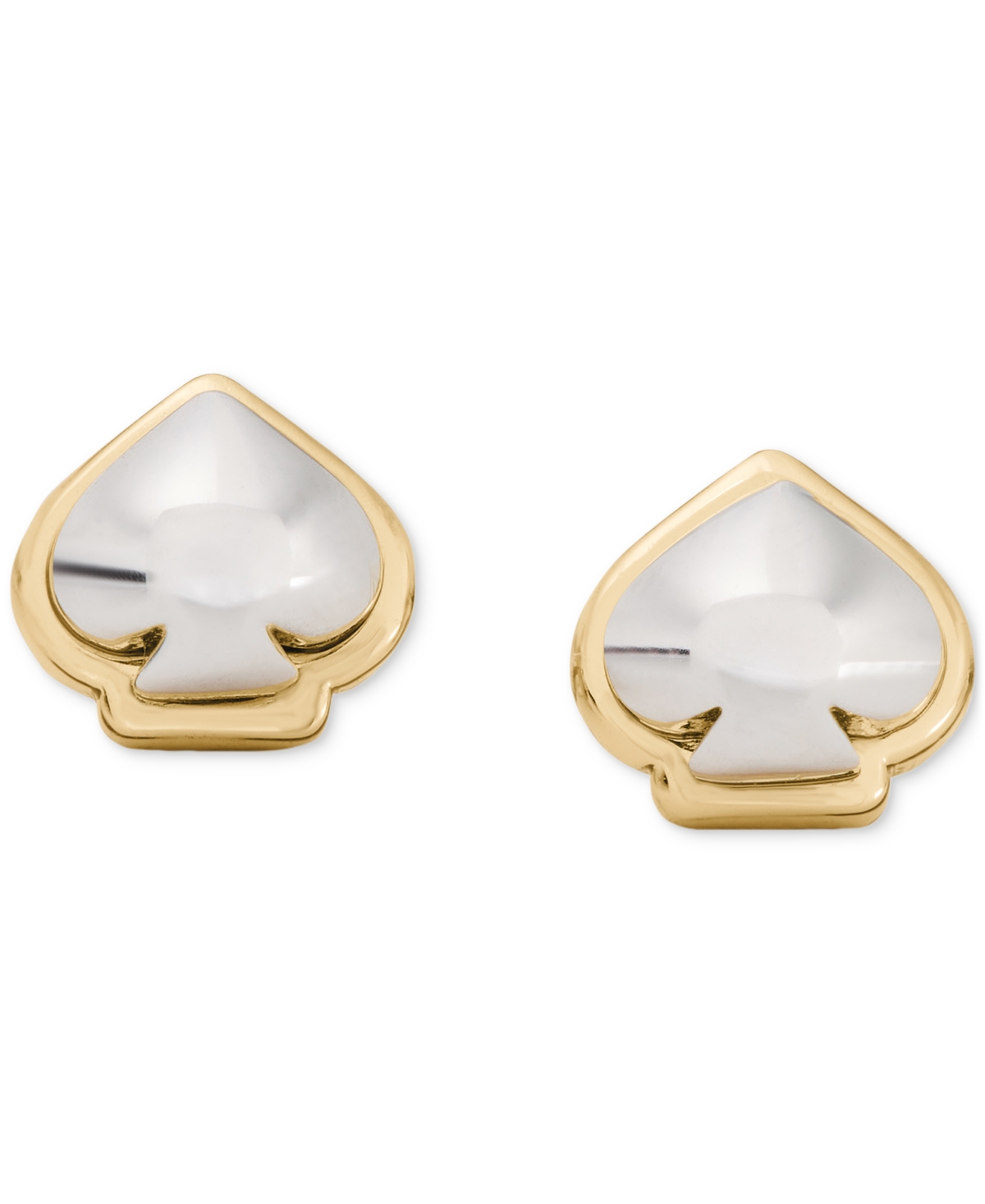 Kate Spade Two-tone Sculpted Spade Mini Stud Earrings In Multi
