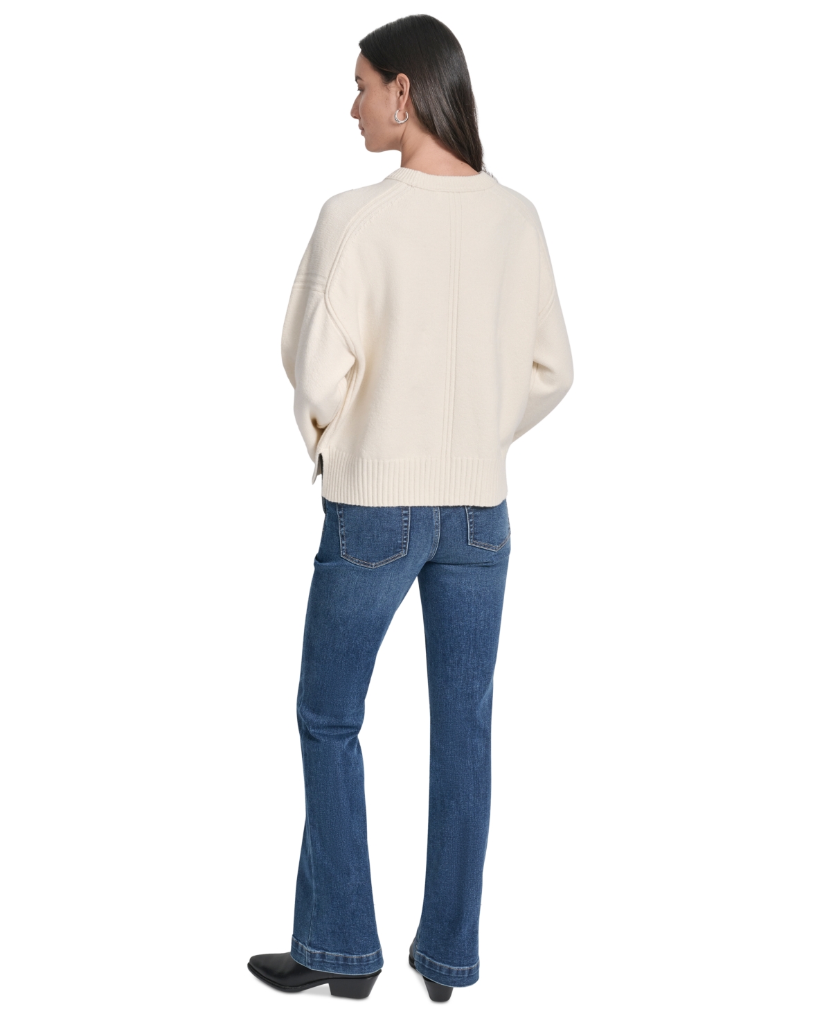 Dkny Jeans Women's Bell Sleeve Crewneck Sweater