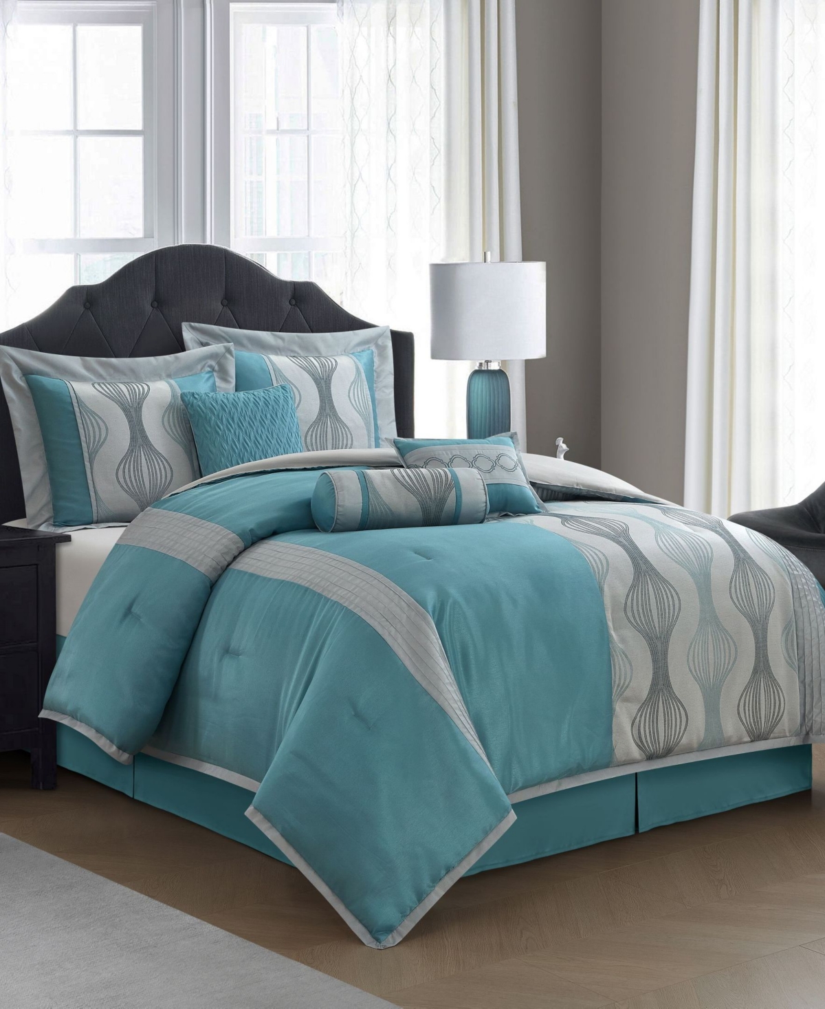 Stratford Park Kath 7-piece Comforter Set, King In Blue
