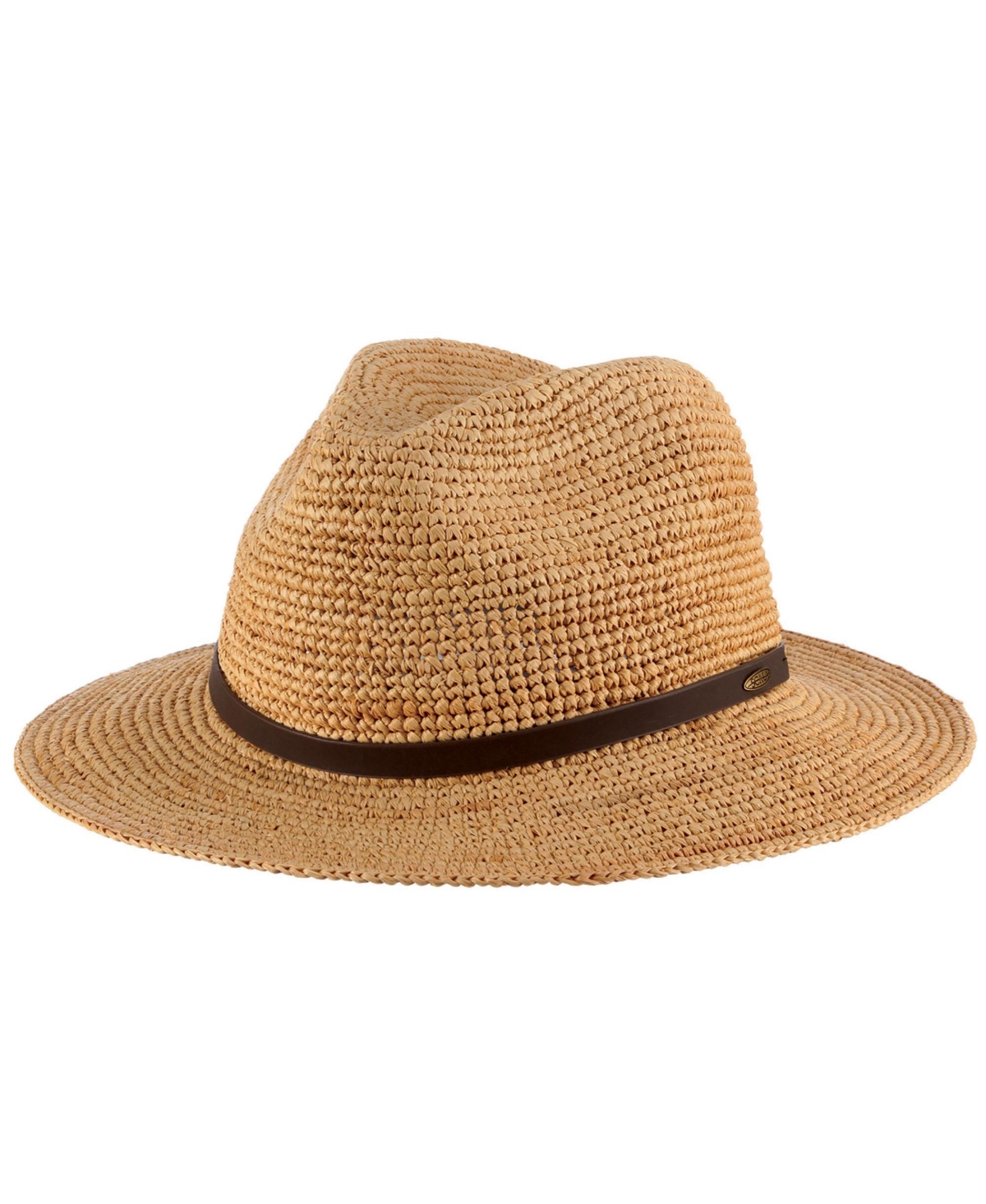 Scala Men's Fine Crocheted Safari Hat In Brown