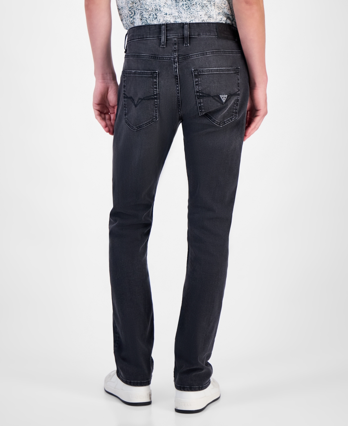 Guess Mateo Regular Straight Fit Dark Wash Jeans In Black