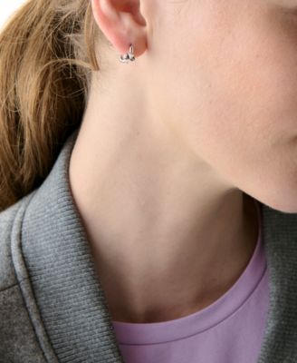 Spade Flower Huggie Earrings