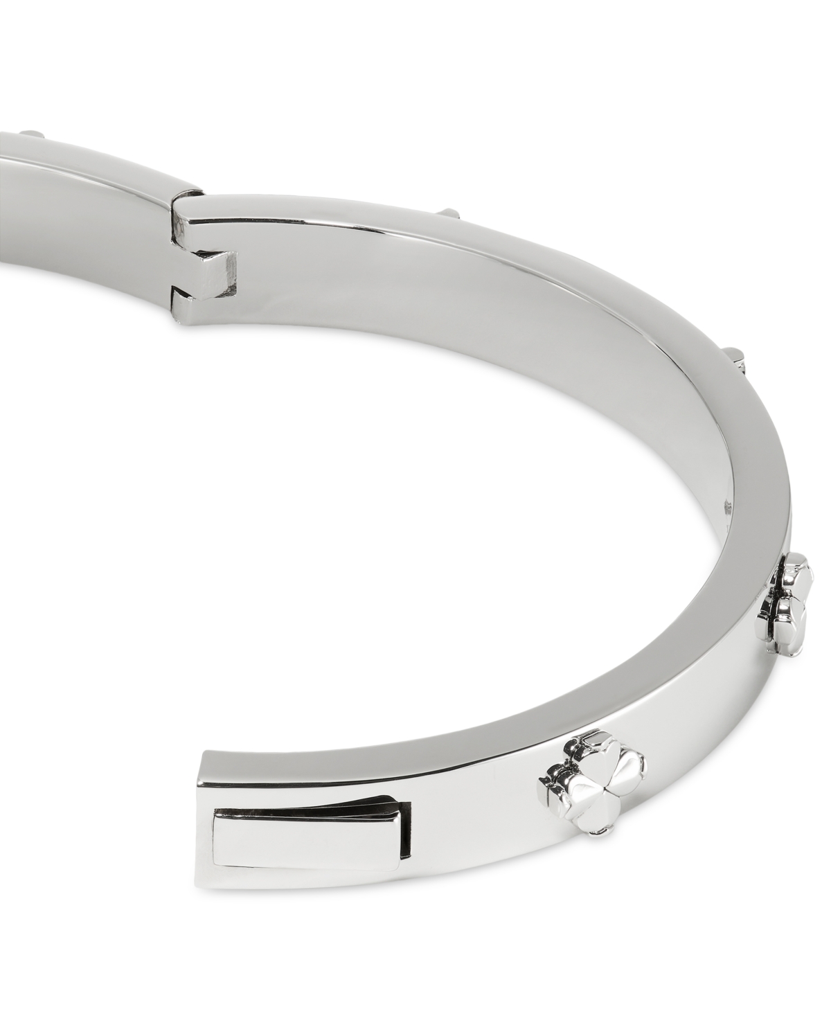 Kate Spade Spade Flower Hinge Bangle Bracelet In Silver