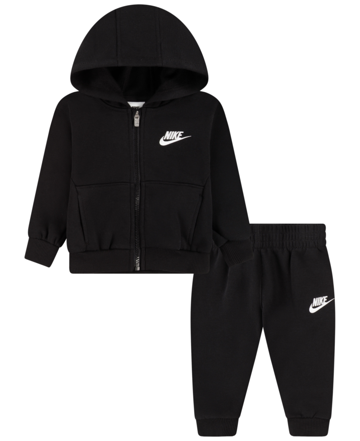 Nike Baby Boys 2-piece Full-zip Club Hoodie And Pants Set In Black
