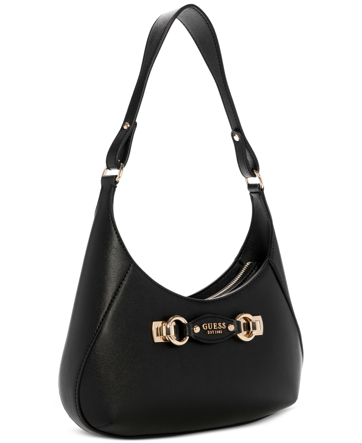 Guess Mimina Small Top Zip Shoulder Bag In Black