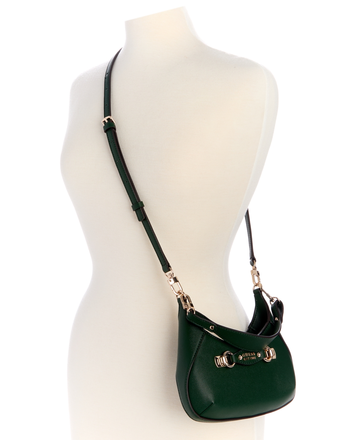 Guess Mimina Small Top Zip Crossbody Bag In Black