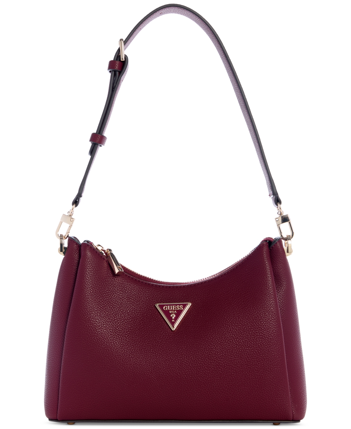 Guess Meridian Ii Small Shoulder Bag In Burgundy