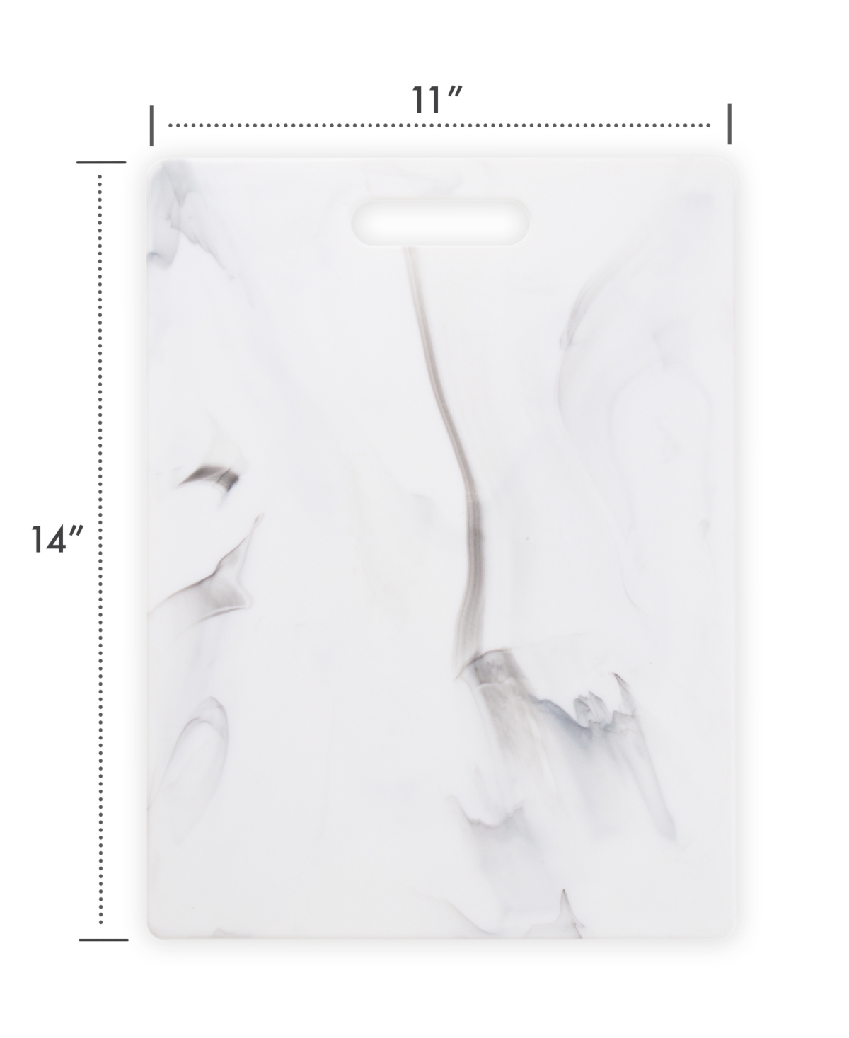 Dexas Poly Marble Cutting Board With Feet, 14" X 11" In White