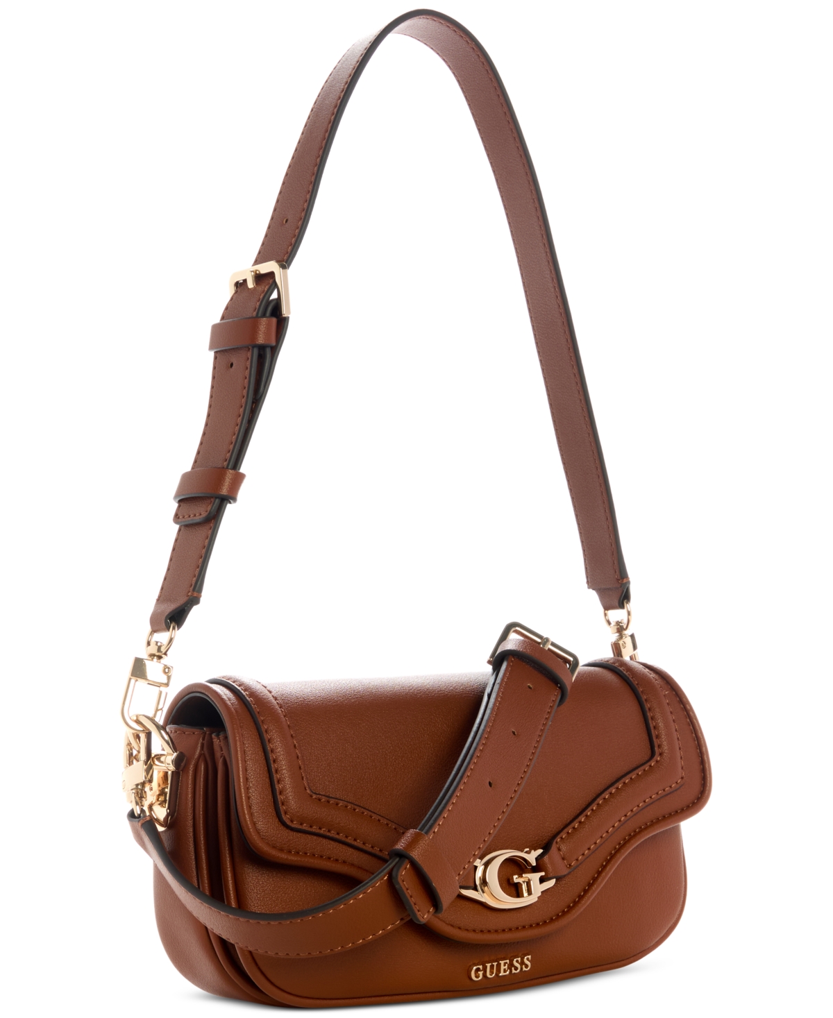 Guess Dea Small Flap Shoulder Bag In Brown