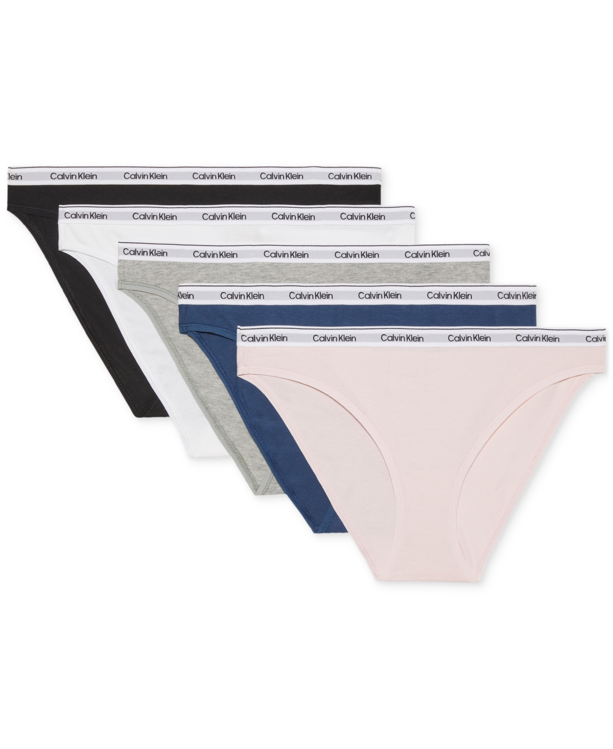 Calvin Klein Women's 5-pk. Modern Logo Low-rise Bikini Underwear Qd5208 In Multi