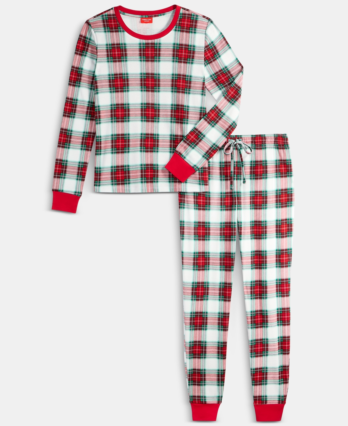 Holiday Lane 's Women's Merry Plaid Crew Neck Matching Family Pajamas Set, Created For Macy's In Multi