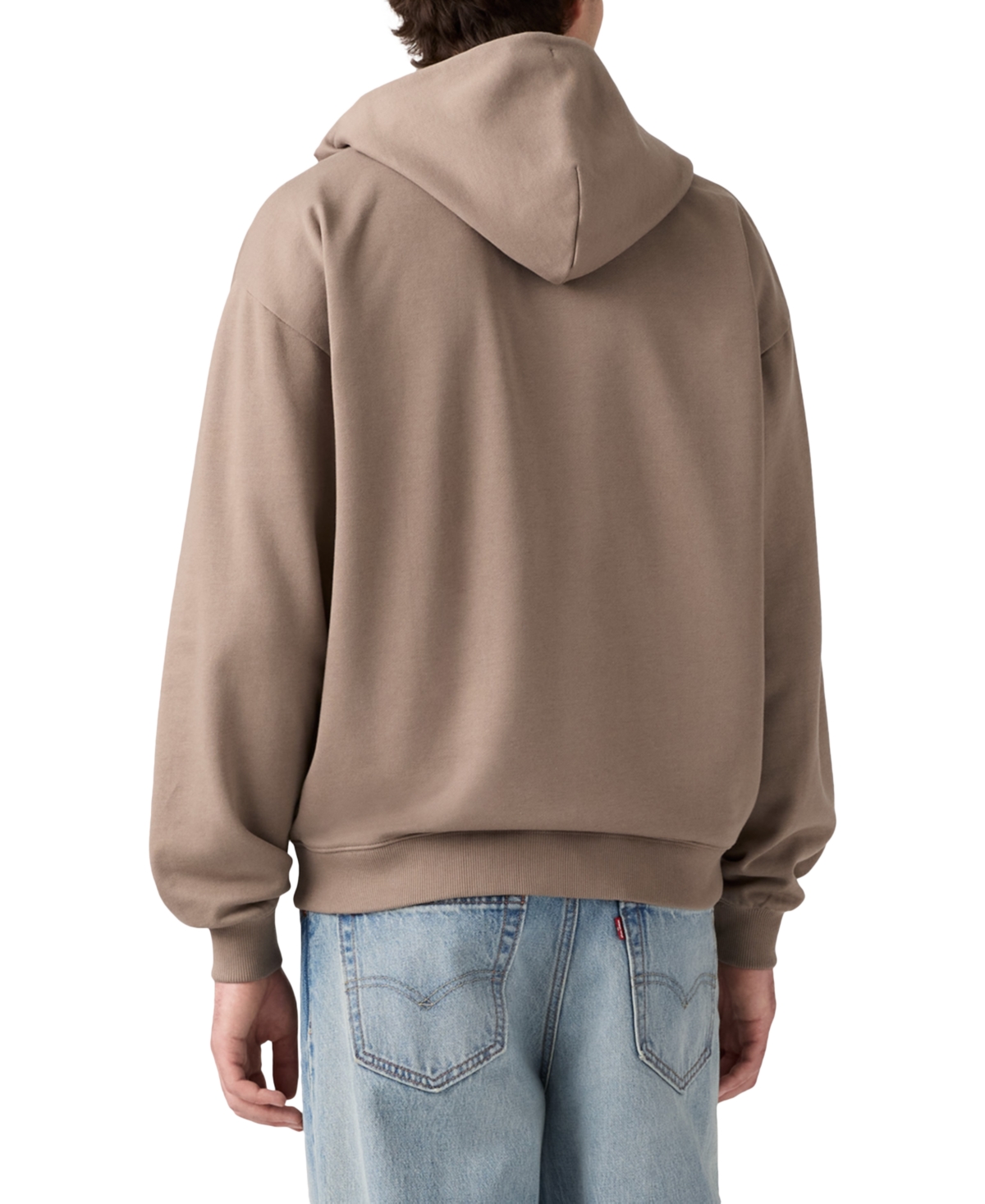 Levi's Men's Relaxed Fit Cropped Full-zip Hoodie In Brown