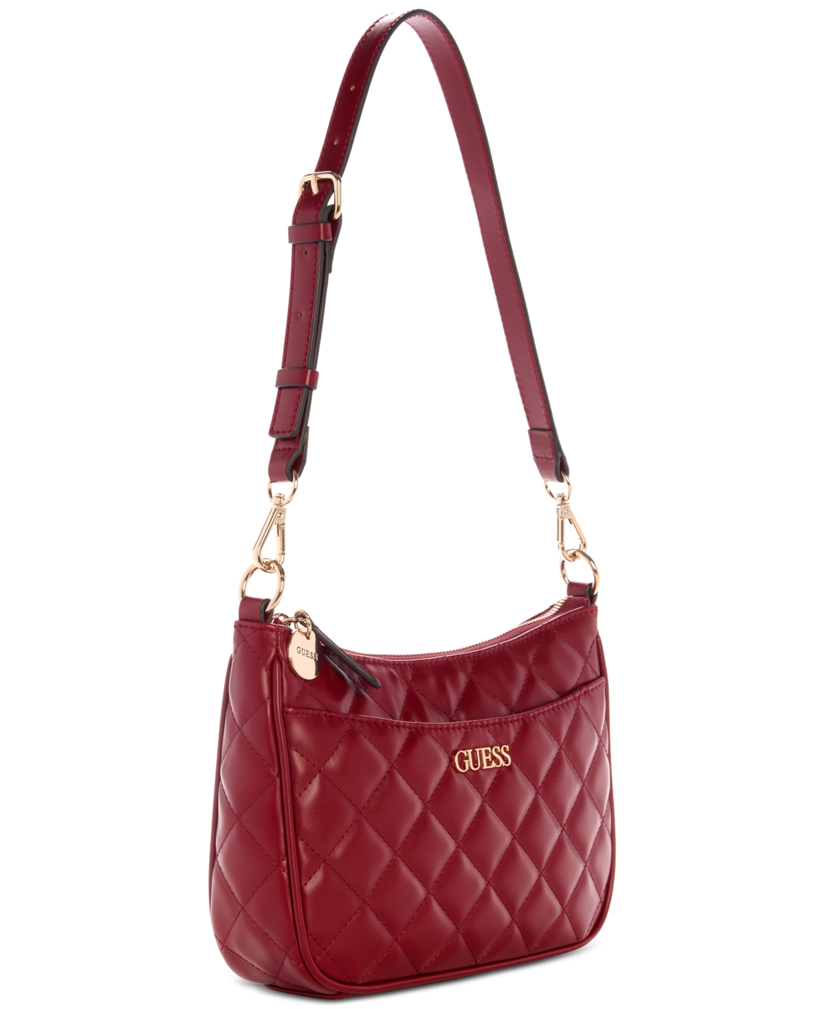Guess Tinsley Medium Quilted Shoulder Bag In Red