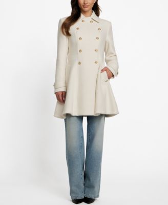 GUESS - Women's Double-Breasted Skirted Coat