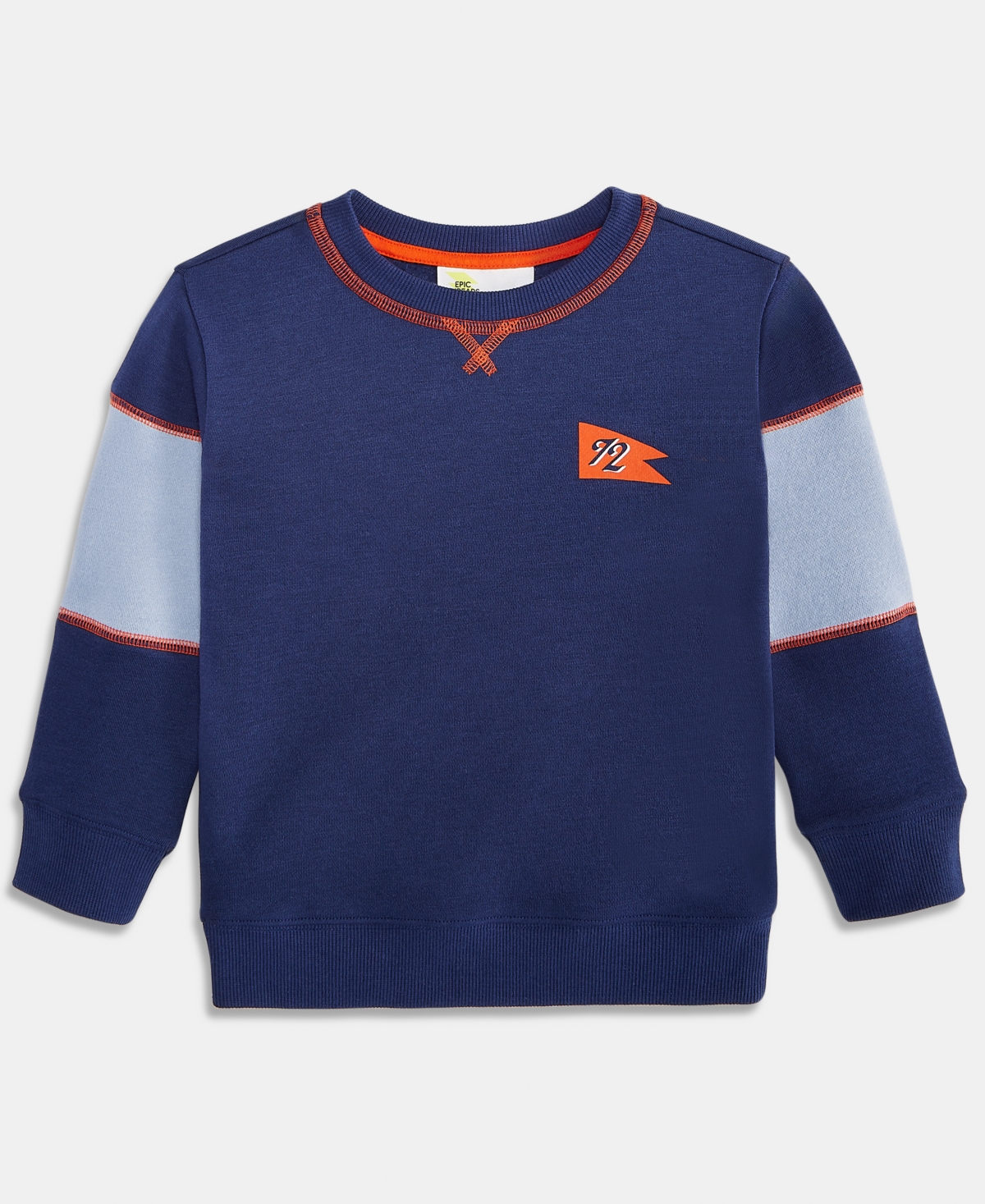 Epic Threads Babies' Toddler Boys Brave Polo Long Sleeve Sweatshirt In Blue