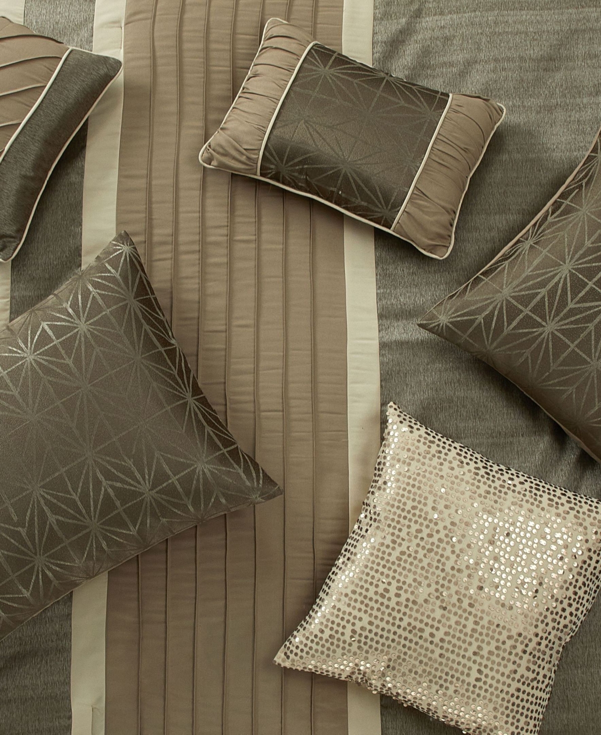 Stratford Park Trinity Geometric 9-pc. Comforter Set, California King In Brown