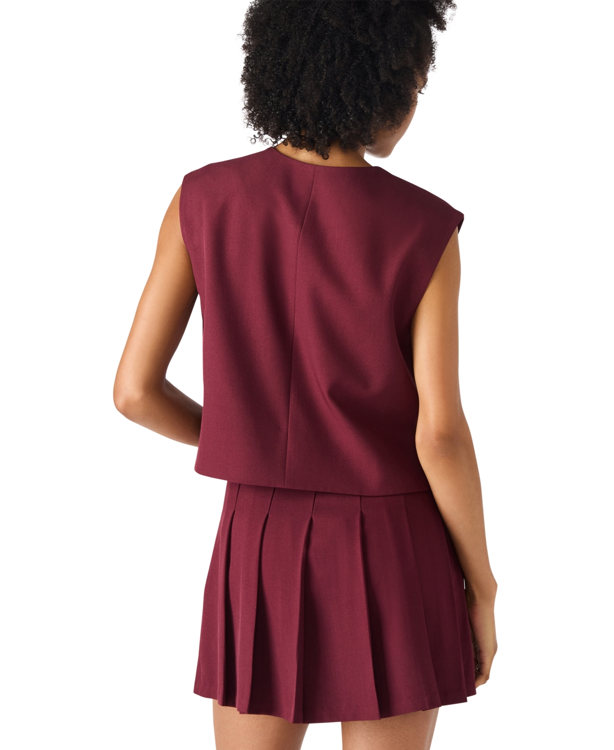 Steve Madden Margo Pleated Miniskirt In Burgundy