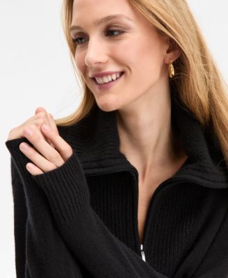 100% Cashmere Women's Quarter-Zip Sweater, Created for Macy's