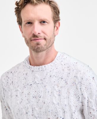Men's Donegal Cable-Knit Crewneck Sweater, Macy's Exclusive