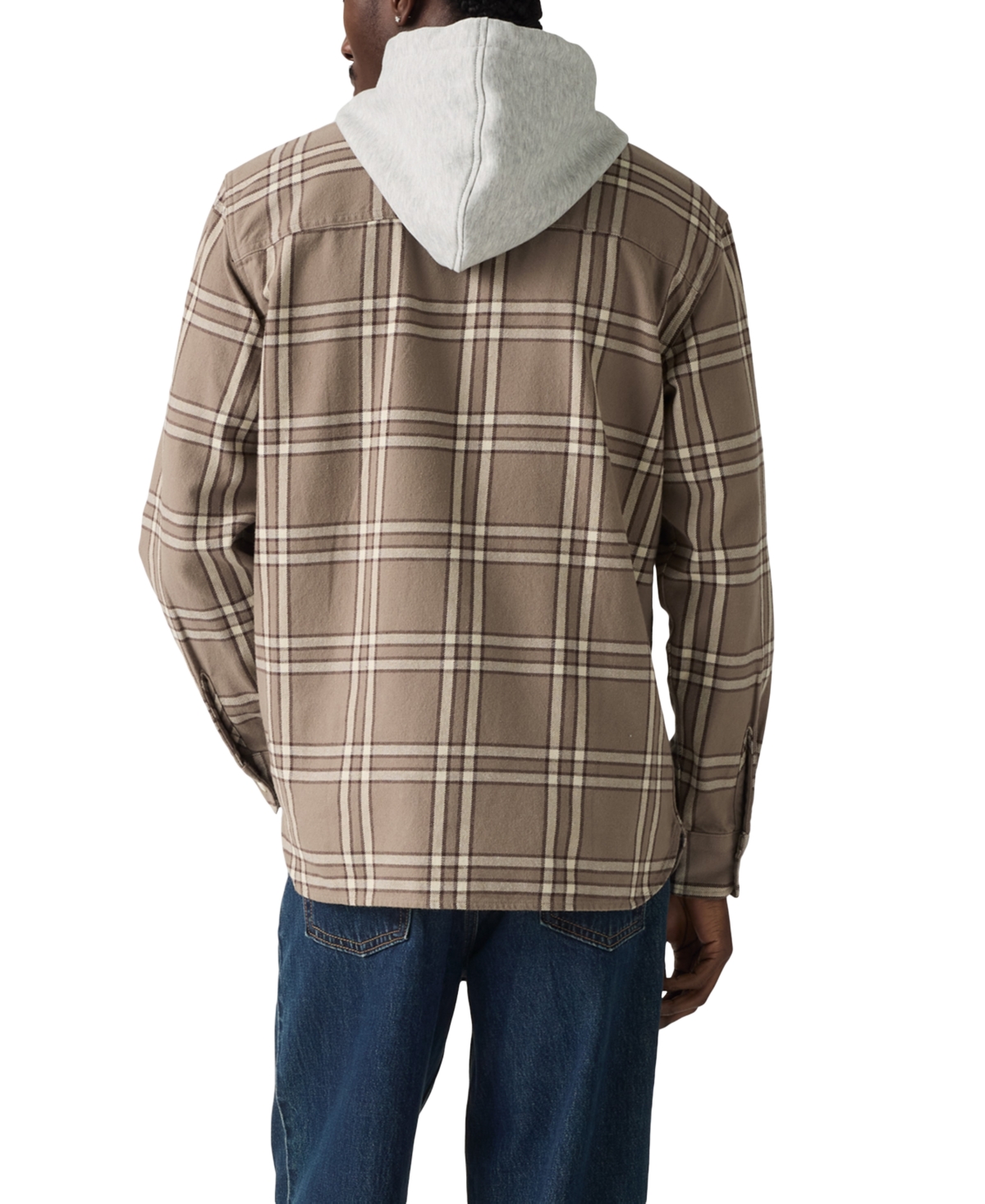 Levi's Men's Relaxed Fit Hooded Long Sleeve Button-front Overshirt In Multi