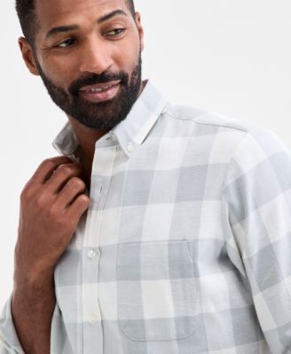 Men's Fabula Long-Sleeve Cotton Plaid Flannel Shirt, Macy's Exclusive