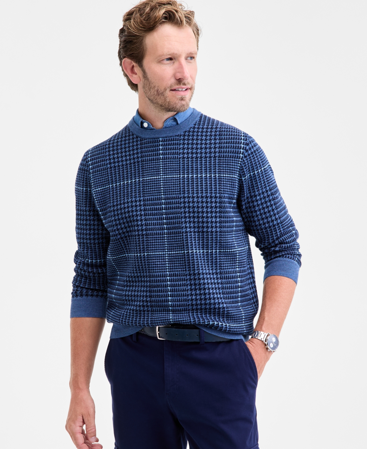 Club Room Men's Glen Plaid Sweater