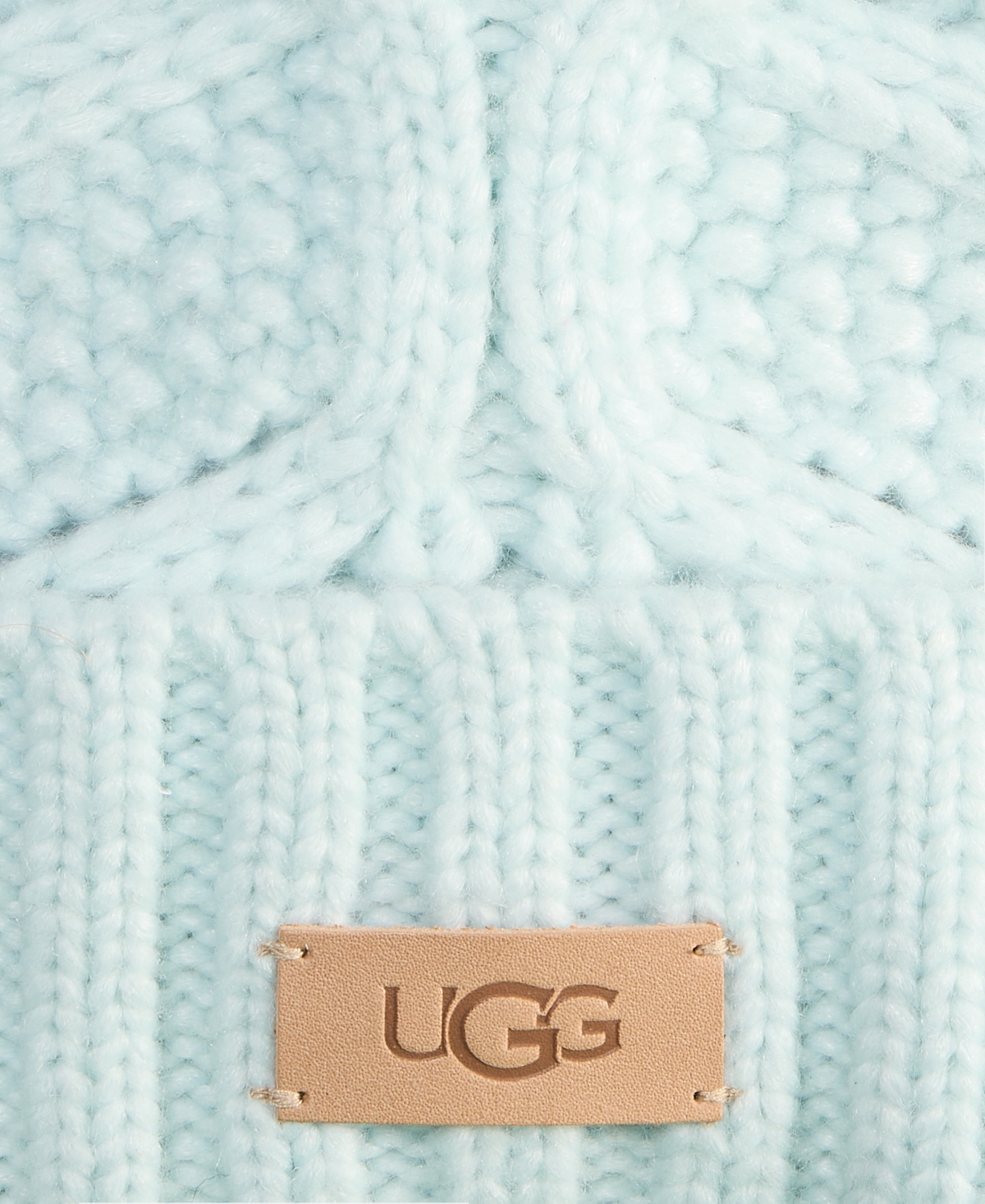 Ugg Cable Knit Pom Beanie In Blue