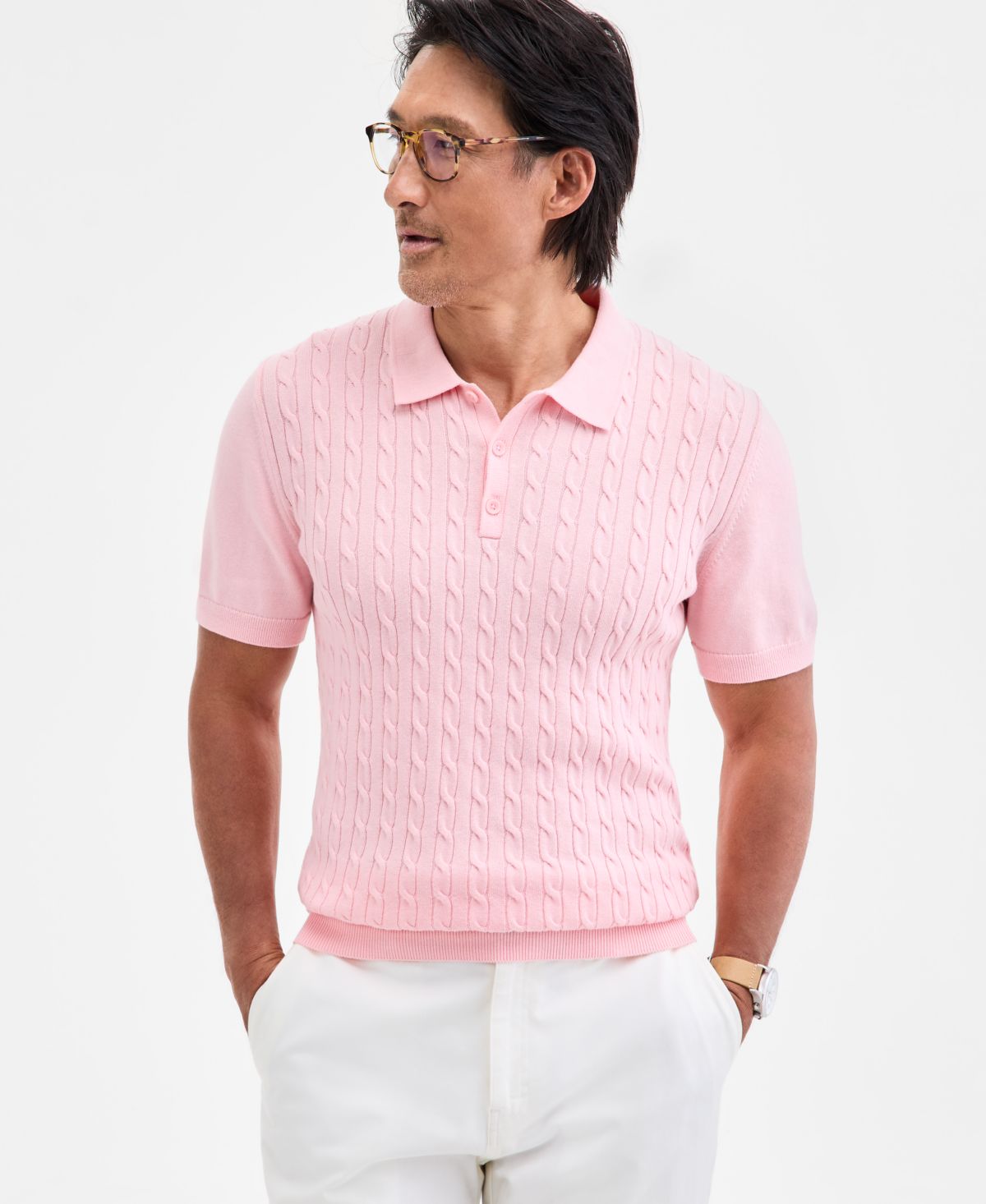 Мужская рубашка поло из трикотажа-свитера обычного кроя, созданная для Macy's