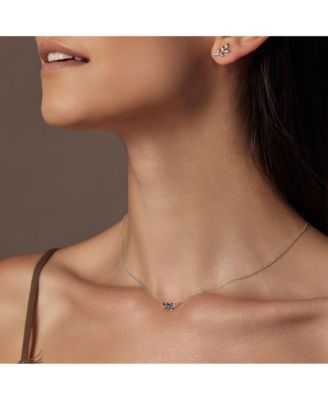 Sterling Silver Olivia Leaf Necklace & Stud Earrings Set
