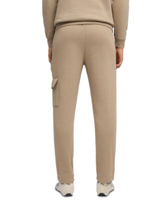 Men's Regular-Fit Logo Embossed Fleece Cargo Pants