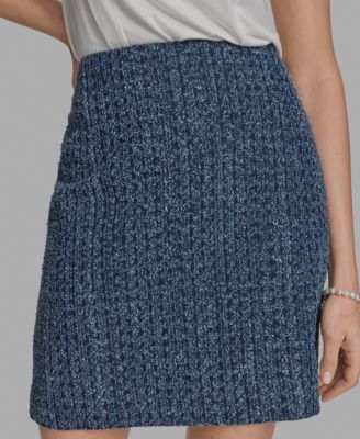 Women's Cotton Tweed Mini Pencil Skirt