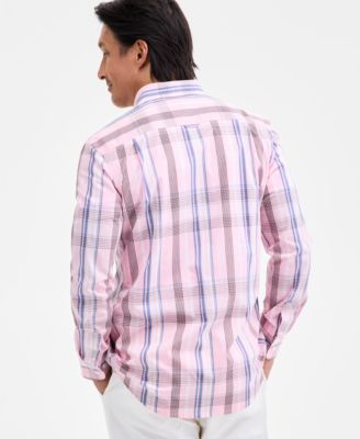 Men's Dublin Plaid Button-Down Poplin Shirt, Macy's Exclusive