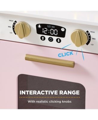 Wooden Cottage Kids Pretend Play Kitchen with 5 Accessories and Toy Storage