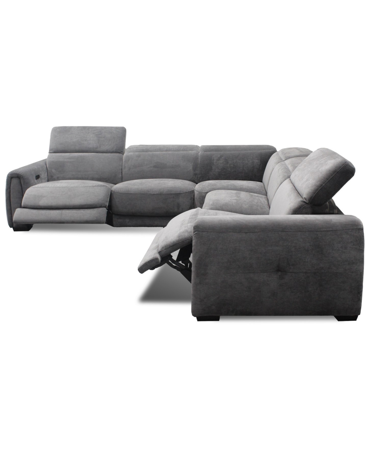 Macy's Brownell 5-pc. L-shape Sectional With 2 Power Motion Chairs, Exclusively At  In Gray