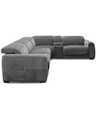Brownell 5-Pc. L-Shape Sectional with 3 Power Motion Chairs & 1 Console, Exclusively at Macy's