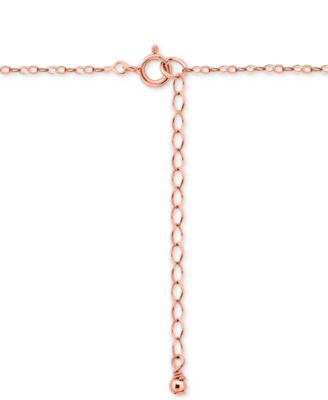 Cubic Zirconia Half Heart Pendant Necklace in Sterling Silver, 16" + 2" extender