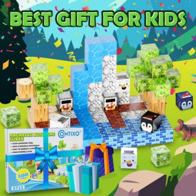 Magnetic Blocks Building Cubes Game, Sensory Toys 100-Pieces