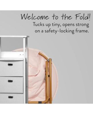 Faux Fur Kids Saucer Chair, Blush with Gold Base